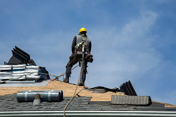 Professional Gutter Installation technician working in Sun City, CA